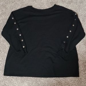 NWOT Black Snap Sweater